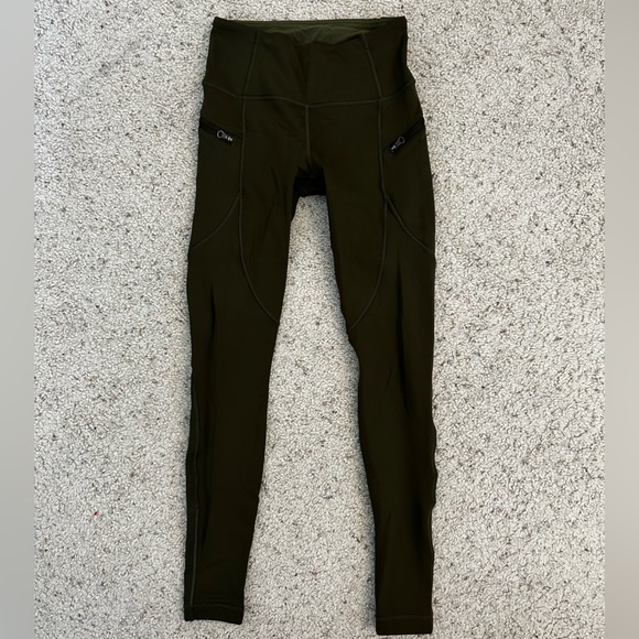 First Mile Tech Tight 2 Military Green Run Tech Fleece lined, zipper pockets - Picture 17 of 17